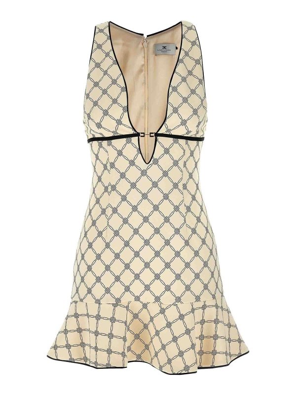 ELISABETTA FRANCHI: short dresses - Lozenge Mini Dress