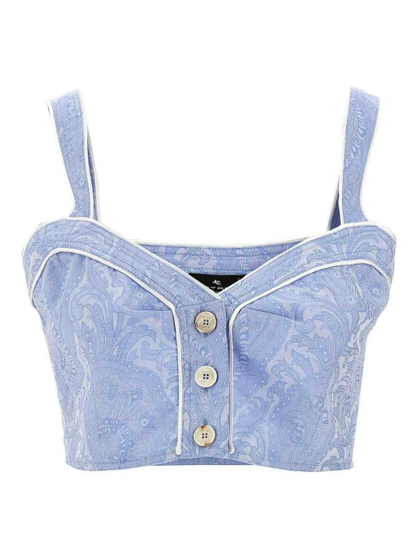 ETRO: Tops & Débardeurs - Top - Bleu Clair