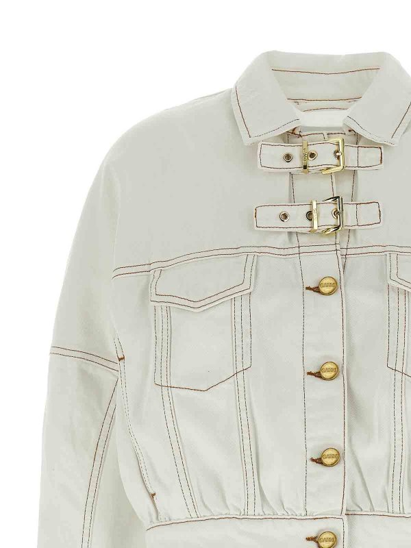The Best Shops GANNI: Vestes en denim - Blazer - Blanc
