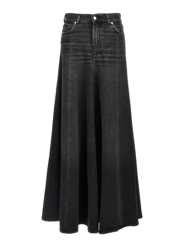 HAIKURE: ニーレングススカート＆ミディ丈 - 膝丈/ミディスカート - 黒