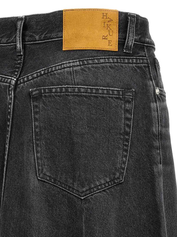 膝丈/ミディスカート - 黒 shop online: HAIKURE