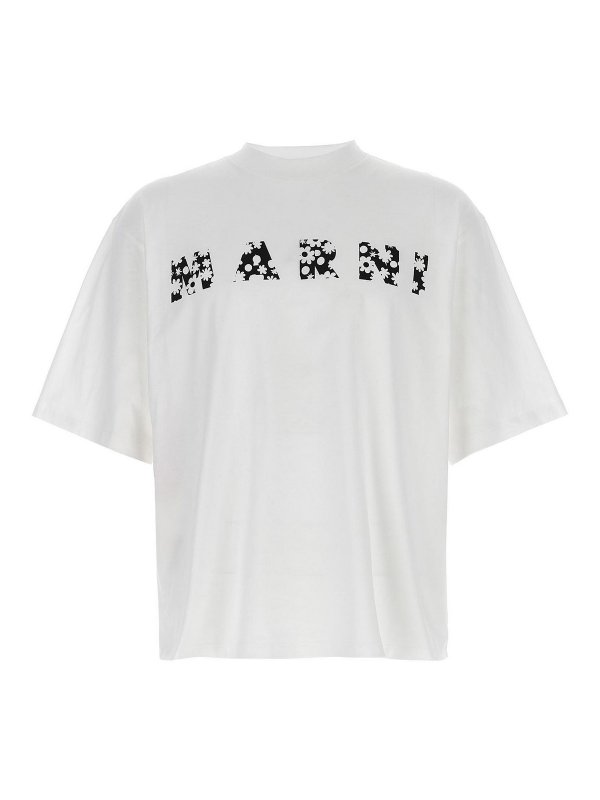 Marni: T-shirts - T-Shirt - Weiß