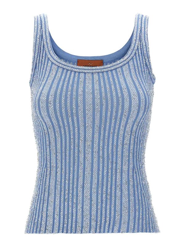 MISSONI: Tops & Débardeurs - Top - Bleu Clair