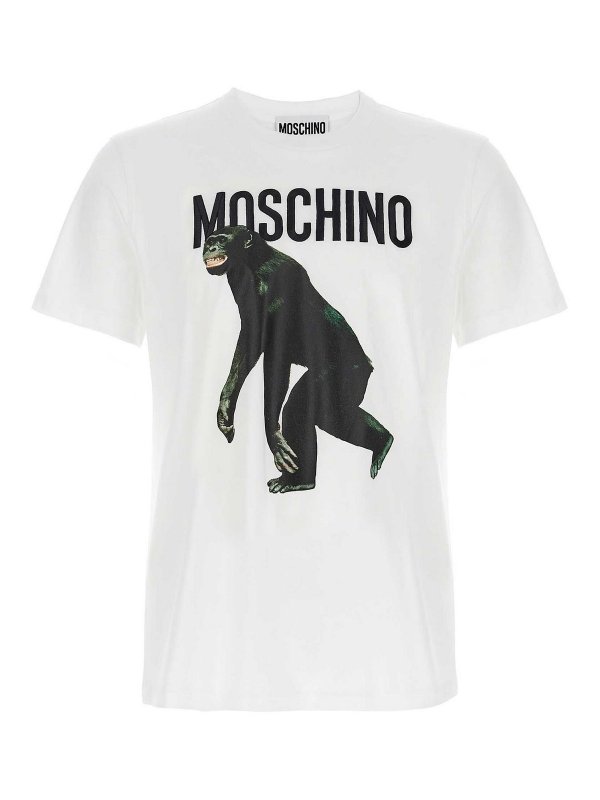 MOSCHINO: T-shirts - T-Shirt - Weiß