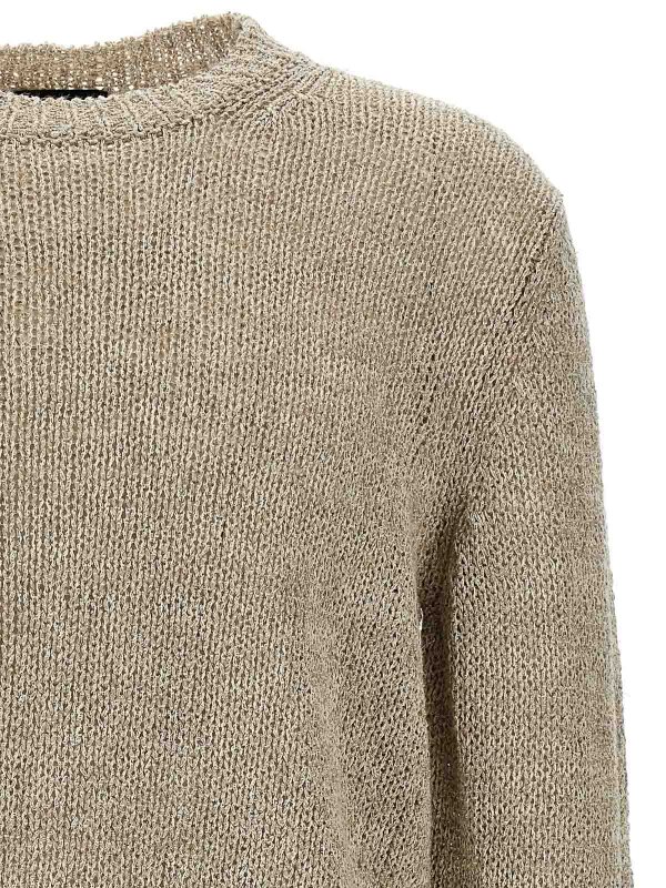 The Best Shops ROBERTO COLLINA: Suéteres con cuello pico - Suéter Cuello Redondo - Beis