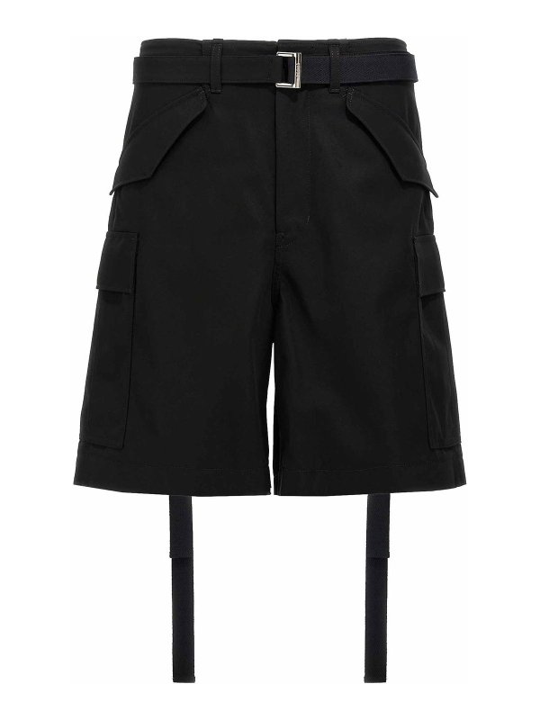 Sacai: Trousers Shorts - Cargo Bermuda Shorts