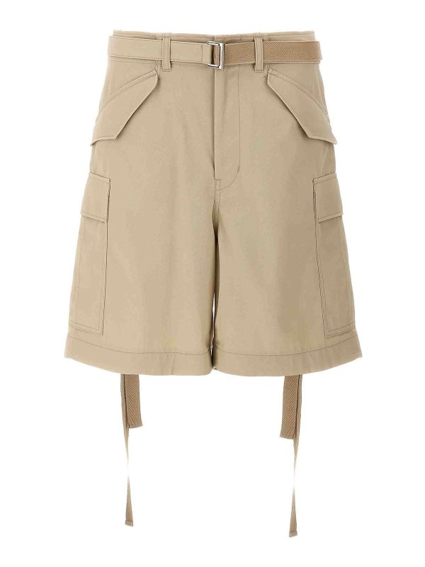 Sacai: Trousers Shorts - Cargo Bermuda Shorts
