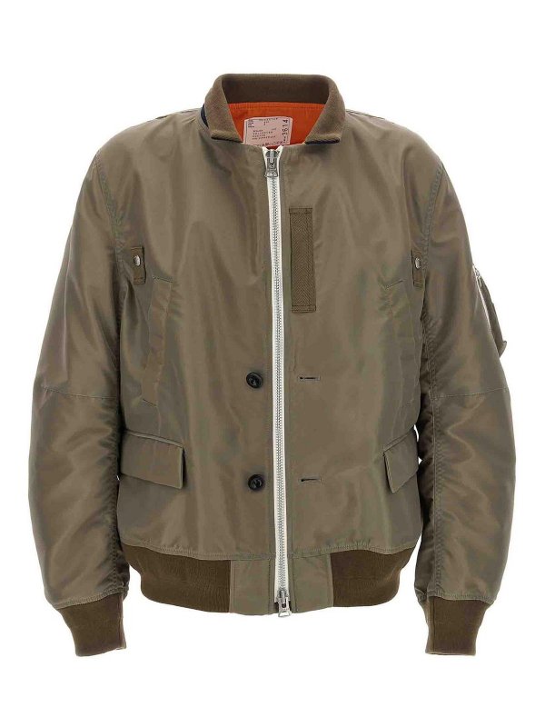 Sacai: Blazer - Blazer - Grün