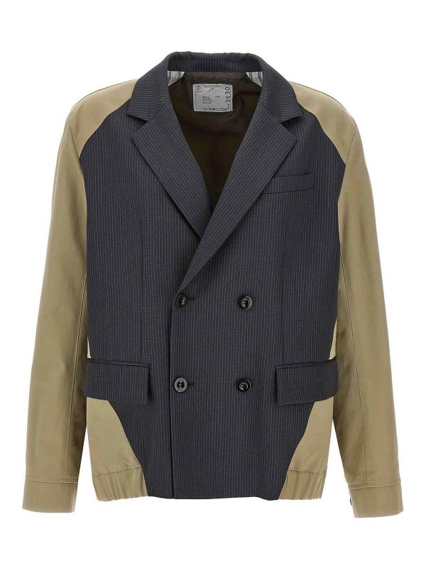 Sacai: blazers - Doeskin Mix Jacket