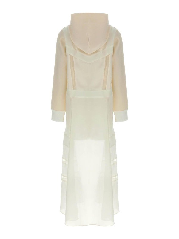 Sacai: Knielange Kleider online - Knielanges Kleid - Weiß