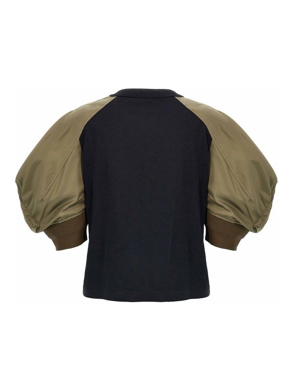 Sacai: t-shirts online - Nylon Insert T-Shirt