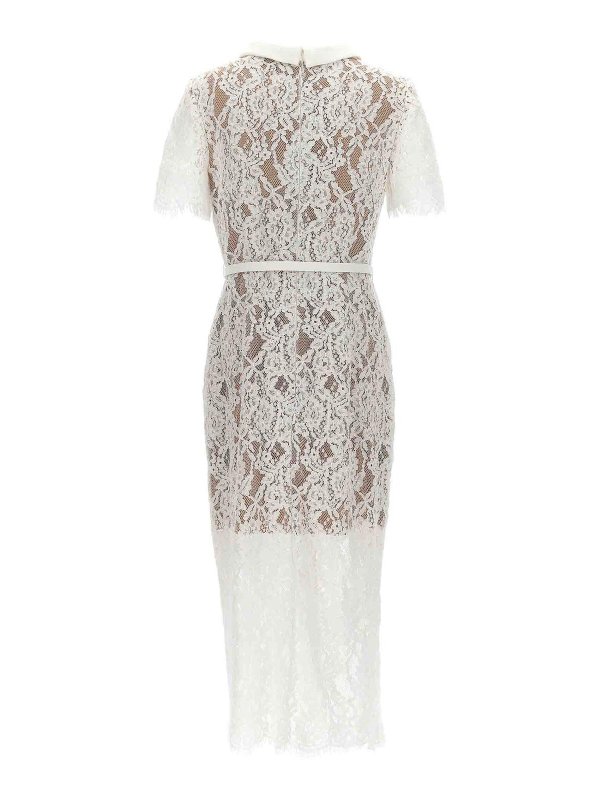 Self Portrait: maxi dresses online - White Lace Button Midi Dress