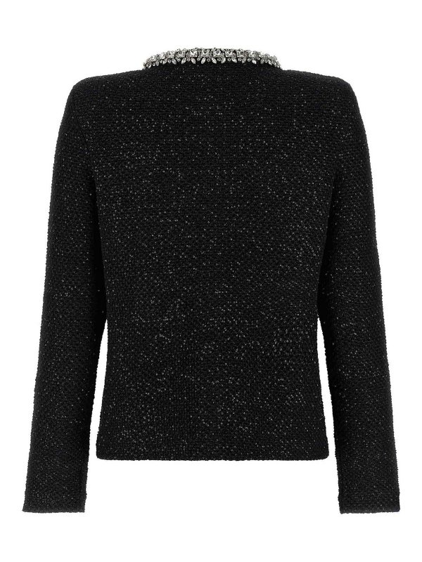 Self Portrait: cardigan online - Cardigan in paillettes neri