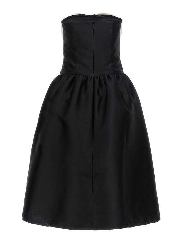 Self Portrait: maxi dresses online - Black Taffeta Contrast Bow Midi Dress