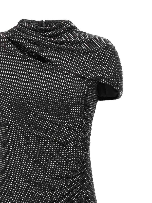 The Best Shops Self Portrait: abiti lunghi - Magh Out Midi Vestito  di strass in Slate