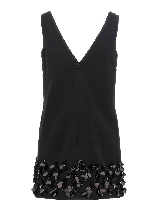 Self Portrait: abiti da cocktail online - Mini Vestito  in paillettes 3d in crepe nera