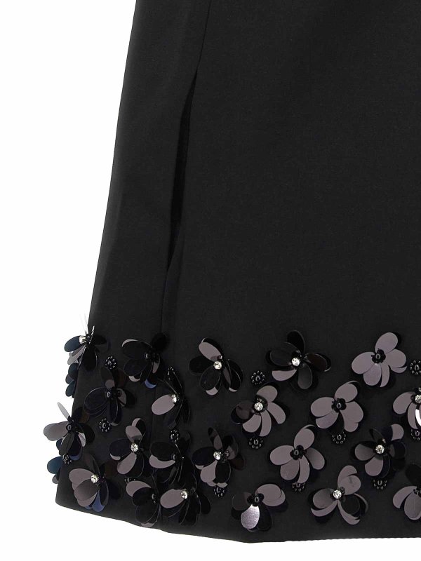 Mini Vestito  in paillettes 3d in crepe nera shop online: Self Portrait
