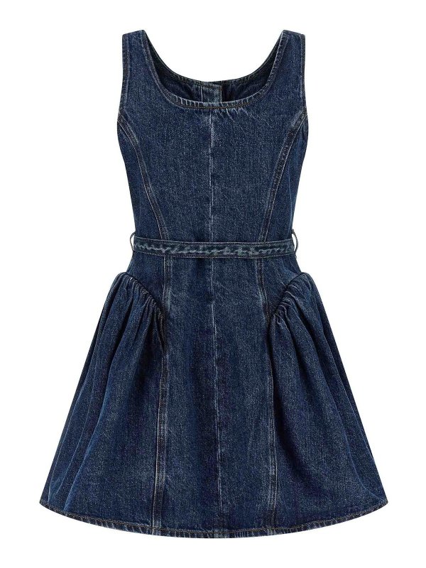 Self Portrait: short dresses online - Flared Denim Mini Dress