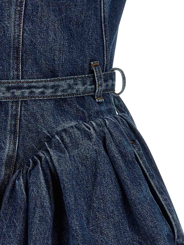 Flared Denim Mini Dress shop online: Self Portrait