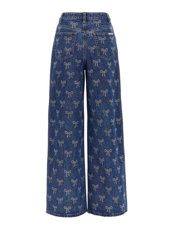 Self Portrait: bootcut jeans online - Rhinestone Bow Jeans