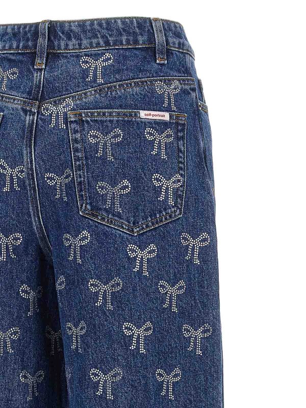 Rhinestone Bow Jeans shop online: Self Portrait