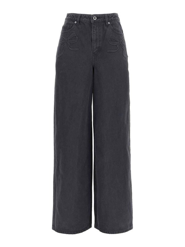 Self Portrait: Bootcut - Bootcut Jeans - Grau