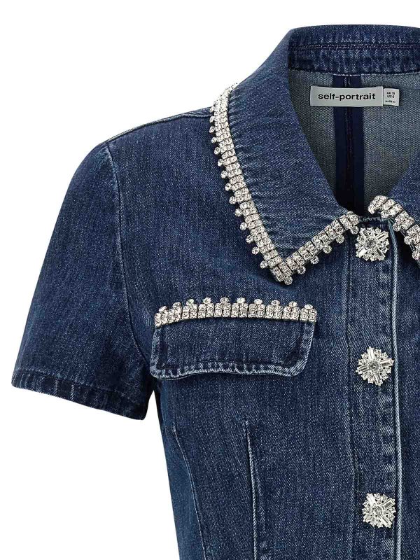 The Best Shops Self Portrait: Kurze Kleider - Kurzes Kleid - Blau