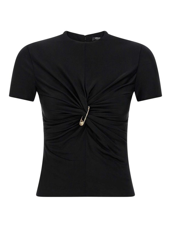 VERSACE: Tops y camisetas sin mangas - Top - Negro