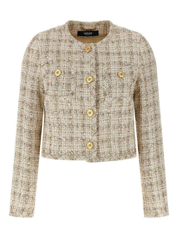 VERSACE: cardigans - Tweed Cardigan