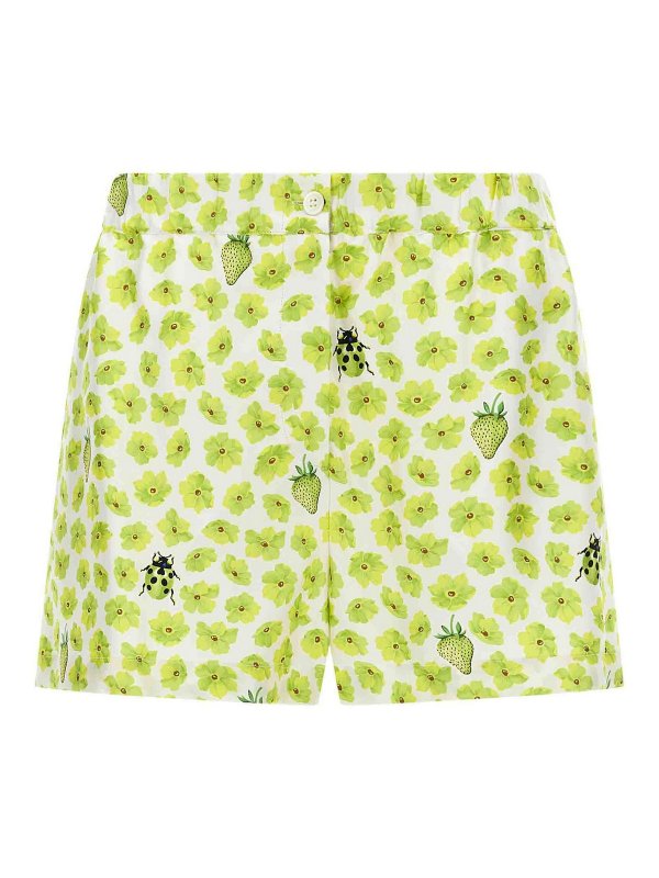 VERSACE: Trousers Shorts - Strawberry Garden Shorts