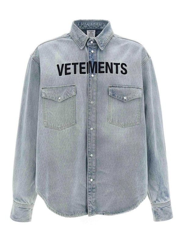 VETEMENTS: Hemden - Hemd - Hellblau