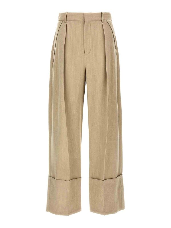 VICTORIA BECKHAM: Trousers Shorts - Maxi Turn-Up Pants