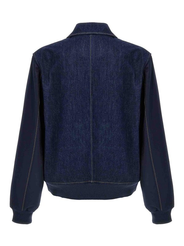 WALES BONNER: blazers online - The Echo Denim Varsity Jacket