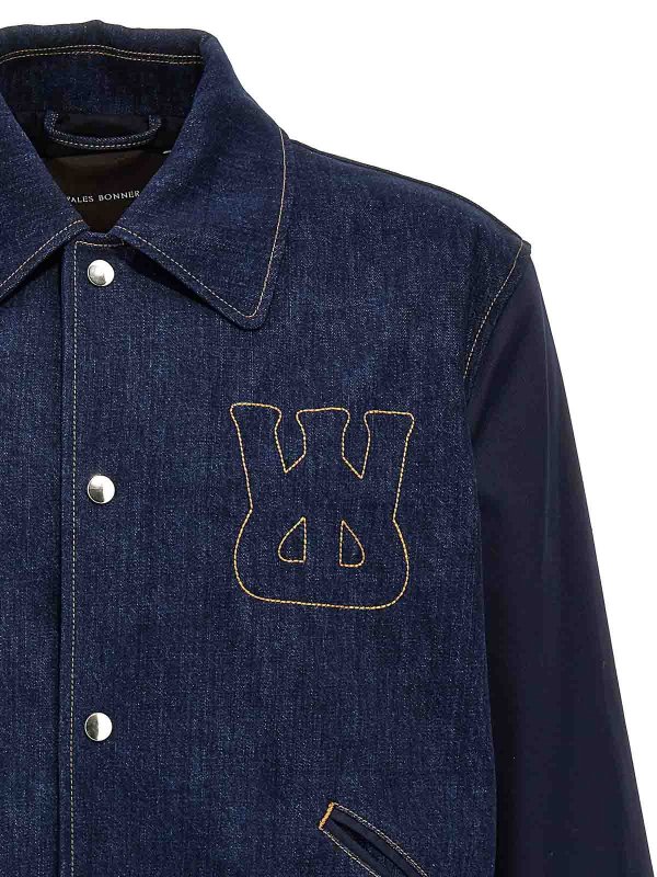 The Best Shops WALES BONNER: blazers - The Echo Denim Varsity Jacket