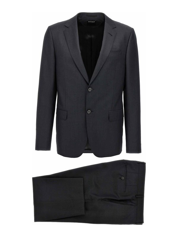 ZEGNA: フォーマルスーツ - 膝丈ドレス - グレー