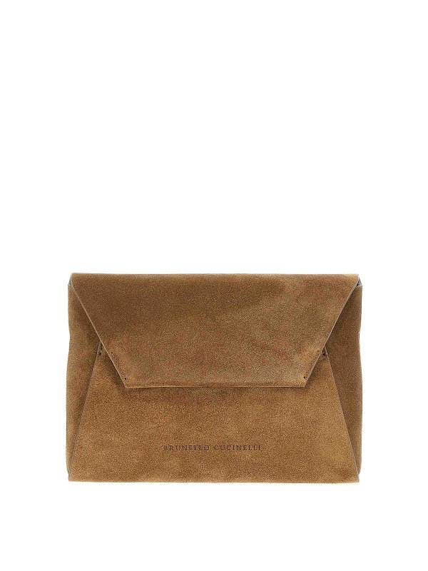 BRUNELLO CUCINELLI: cross body bags - Monile Suede Clutch Bag