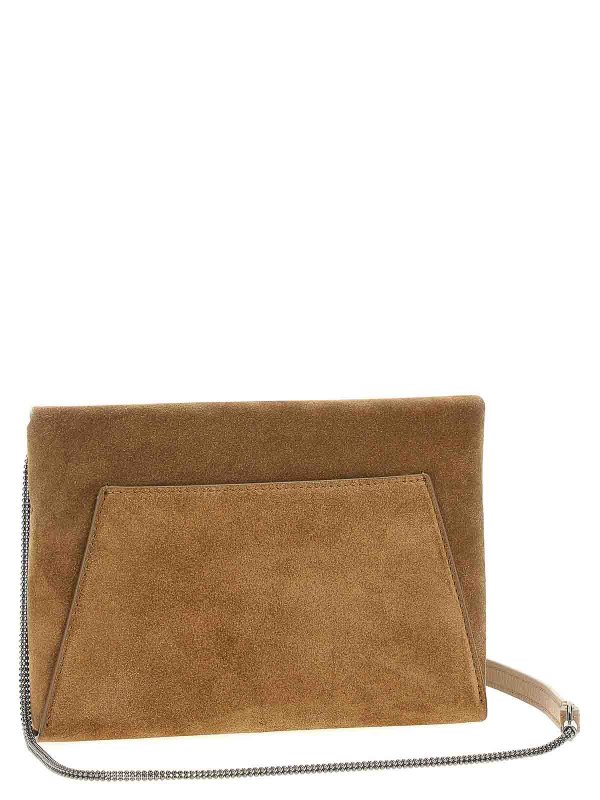 BRUNELLO CUCINELLI: cross body bags online - Monile Suede Clutch Bag