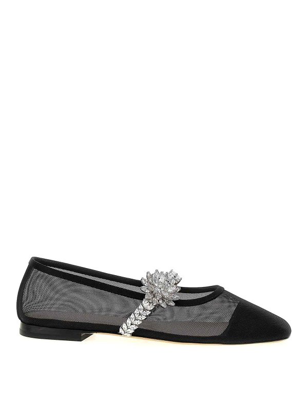 フラットシューズ MACH & MACH 'Lotus' ballet flats (R25S091310NETB17 BLACK) Mach & Mach Lotus Ballet Flats - Black | R25S091310NETB17BLACK