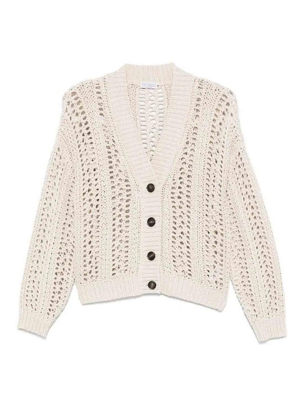 BRUNELLO CUCINELLI: cardigans - Fishnet Cardigan
