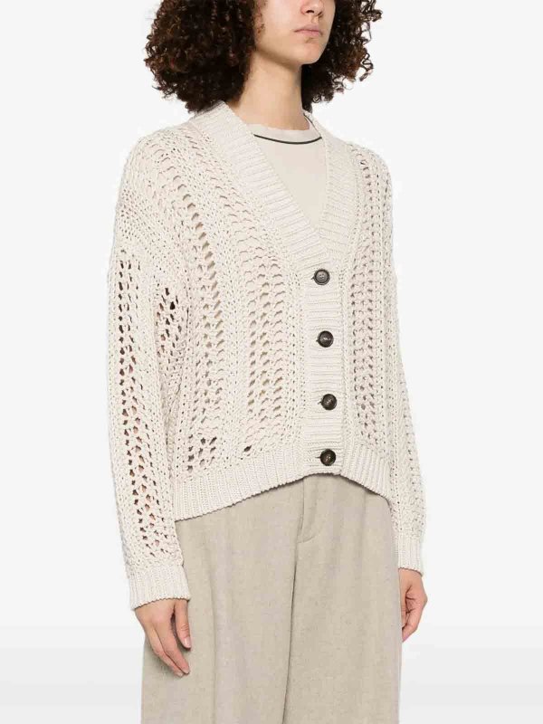 BRUNELLO CUCINELLI: cardigans online - Fishnet Cardigan