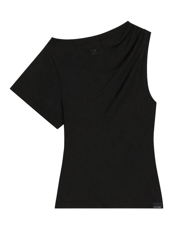 Courreges: T-shirts - T-Shirt - Noir