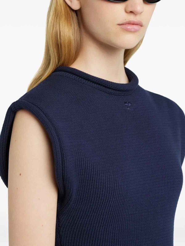Courreges: Pull col rond online - Pull Col Rond - Bleu