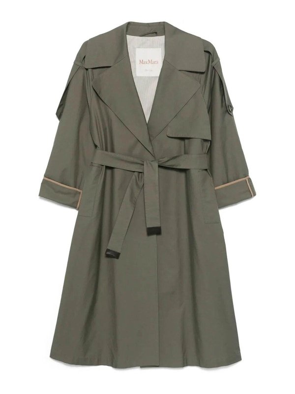MAX MARA THE CUBE: トレンチコート - トレンチコート - 緑