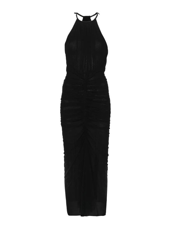 MUGLER: knee length dresses - Ruched Halter Dress