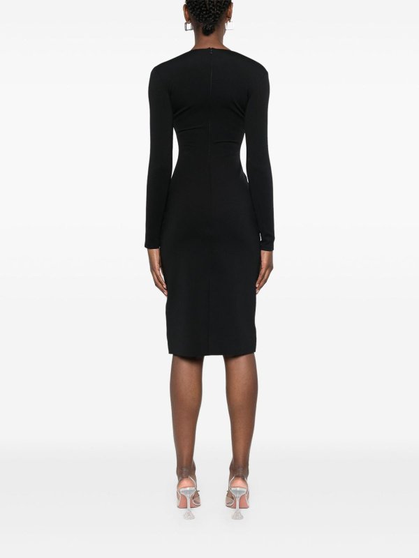 Black Illusion Neckline Midi Dress shop online: MUGLER