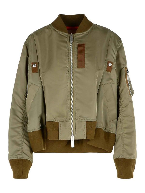 Sacai: ボンバージャケット - ボンバージャケット - 緑