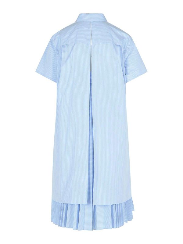 Sacai: knee length dresses online - Light Blue Cotton Dress