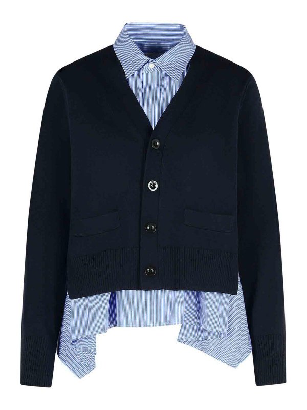 Sacai: カーディガン - カーディガン - ダークブルー