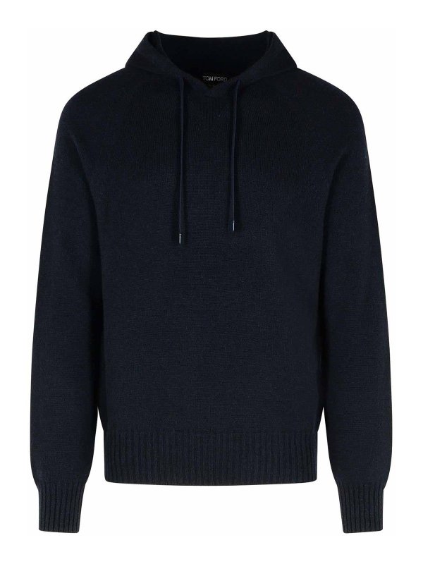 TOM FORD: Strickpullover mit Rundhalsausschnitt - Rundhalspullover - Dunkelblau