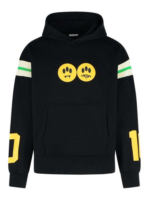 パーカー・フーディ Barrow SS25 HOODIE UNISEX (S5BWUAHS086 110) Barrow Black Cotton Sweatshirt - Black - Men | S5BWUAHS029110